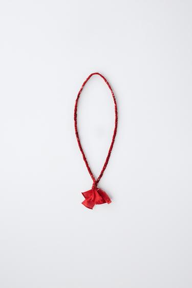 COLLAR BANDANA TRENZADO - Rojo de Zara