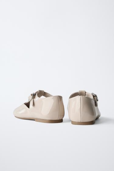 PATENT T-BAR BALLERINAS - Ecru White by Zara - Image 4