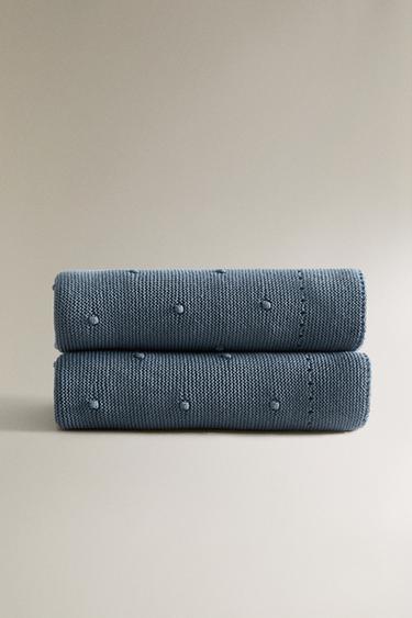 CHILDREN’S KNIT BLANKET - Blue by Zara - Image 1