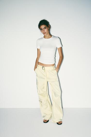 MINIMAL SHORT SLEEVE T-SHIRT - Oyster-white by Zara - Image 0