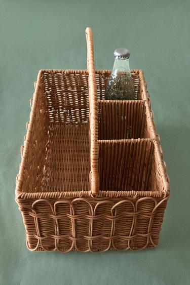 RATTAN PICNIC HAMPER WITH HANDLE - Light beige by Zara - Image 5