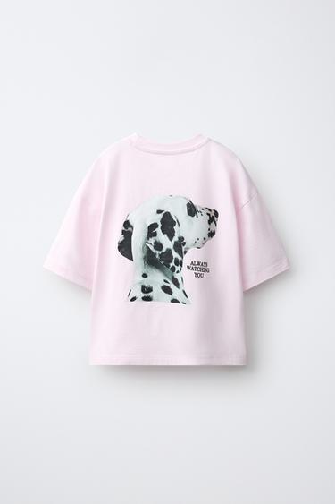 CAMISETA ESTAMPADO PERRO - Rosa de Zara