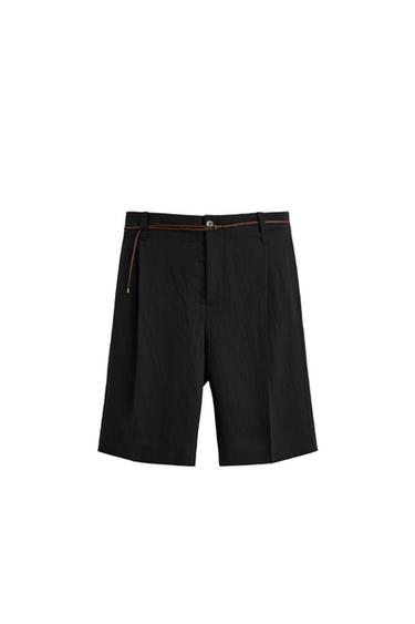 STRIPED JACQUARD BERMUDA SHORTS