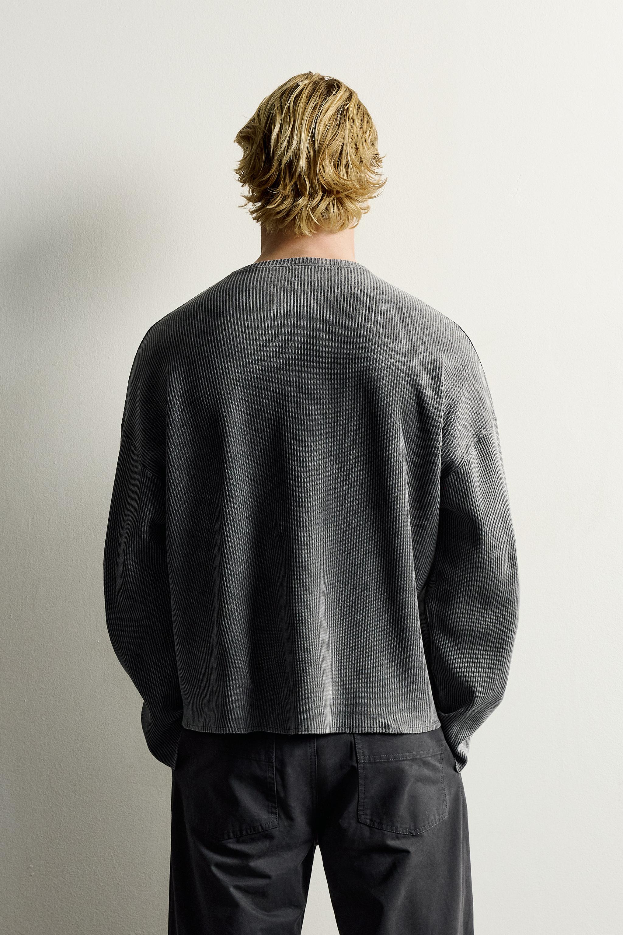 PRINTED WASHED KNIT T-SHIRT