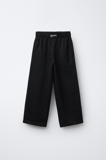 PLUSH TROUSERS WITH LABEL - Black by Zara