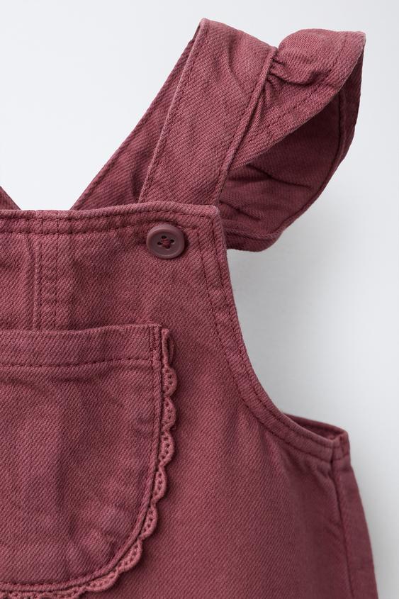 ROBE-SALOPETTE EN SERGE AVEC CULOTTE - Bordeaux de Zara - Image 2