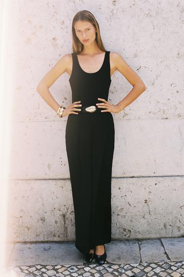 MACACÃO COMBINADO COM CINTO - Preto da Zara