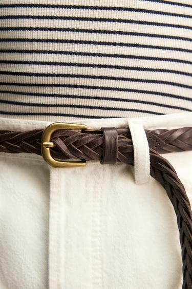 CEINTURE EN CUIR TRESSÉ AARON LEVINE X ZARA - Marron de Zara - Image 1
