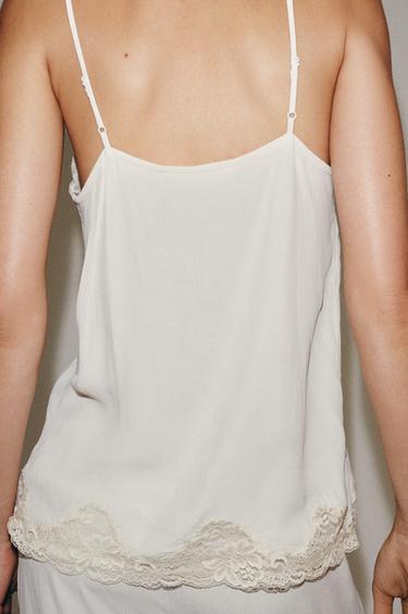 TOP STYLE LINGERIE EN DENTELLE ZW COLLECTION - Blanc cassé de Zara - Image 2