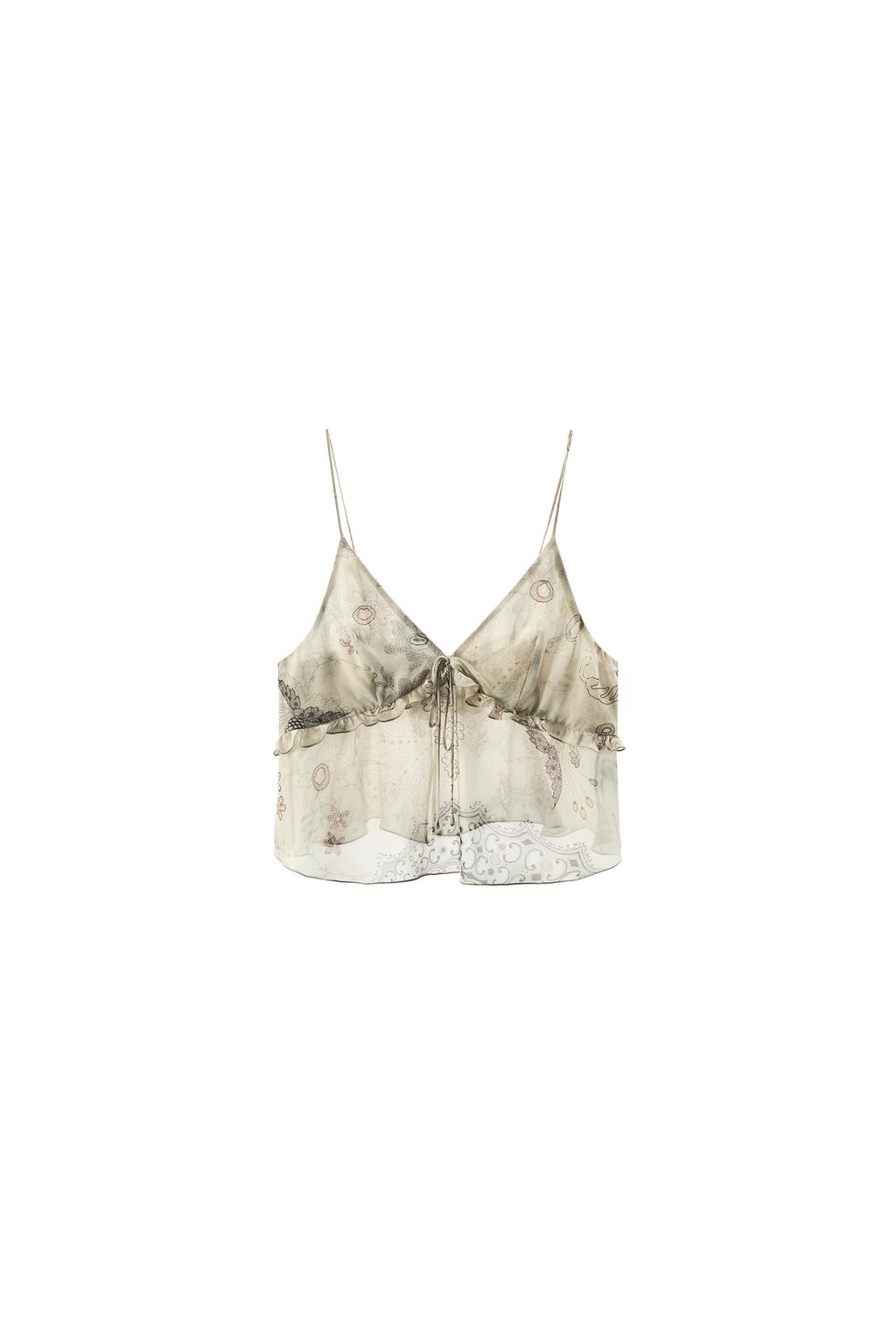 RUFFLED PRINTED CAMISOLE - image 3