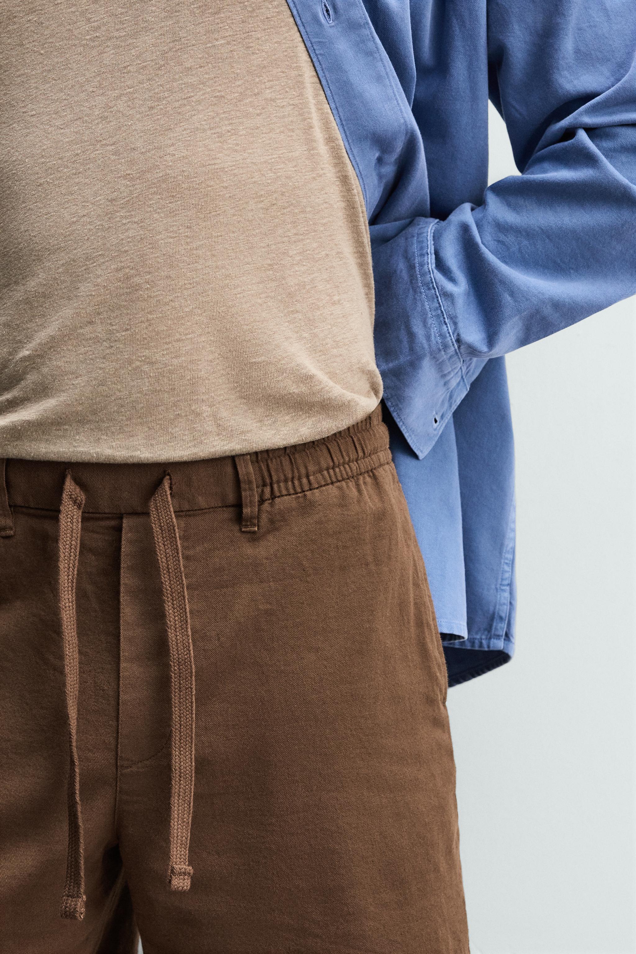 COTTON-LINEN RELAXED FIT SHORTS