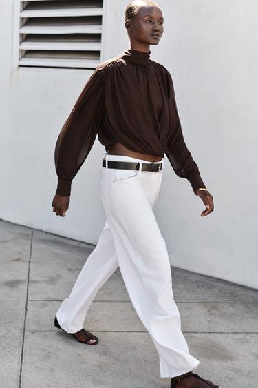 BLOUSE DRAPÉE À NŒUD - Marron de Zara - Image 0