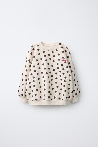 SWEAT À POIS ET CERISE BRODÉE - Bis de Zara
