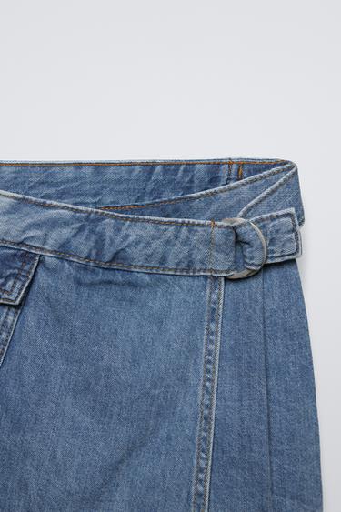 FALDA BERMUDA DENIM - Azul de Zara