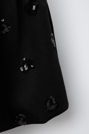 BALLOON SKIRT WITH HEART BEADS - Black by Zara - Image 3
