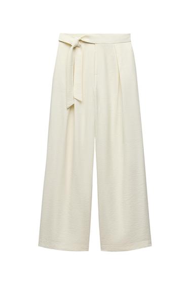 DARTED TROUSERS WITH BOW