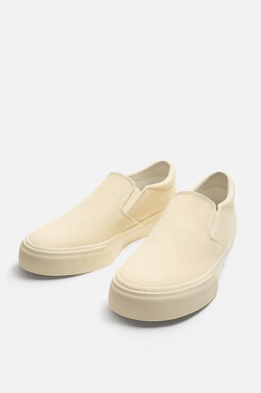 FABRIC LACELESS TRAINERS - Ecru by Zara - Image 3