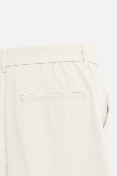 PANTALON COUPE LARGE À PLIS - Sable de Zara - Image 3