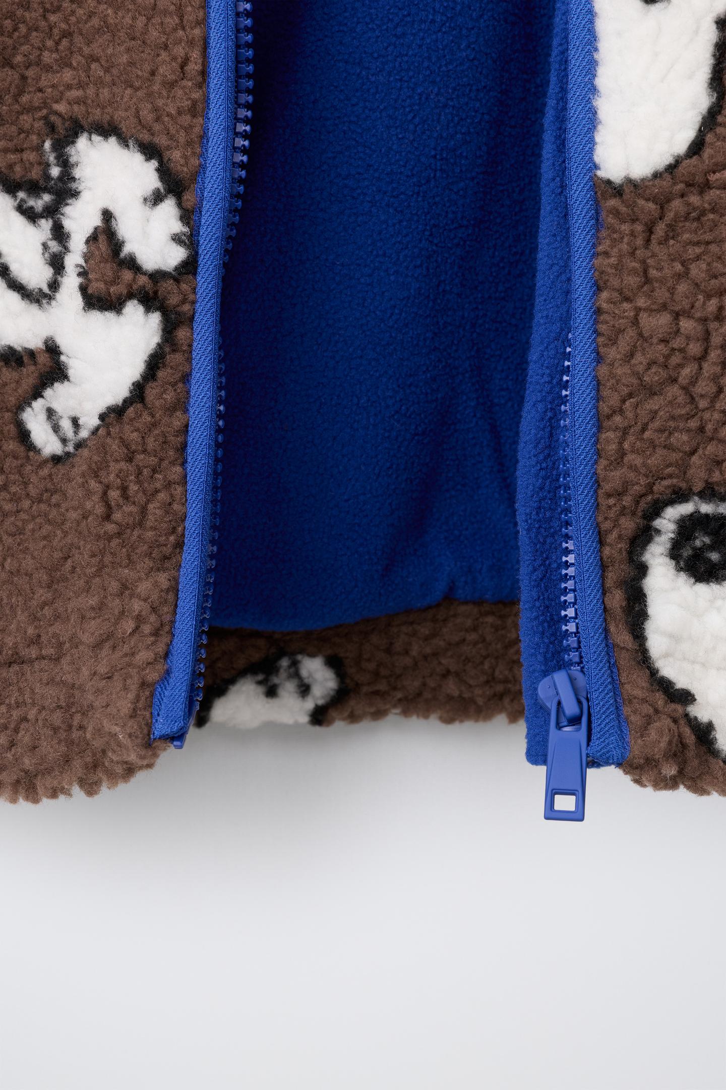 Детская куртка Zara Snoopy Peanuts™ Shearling-Effect, цвет: Коричневый — фото 9