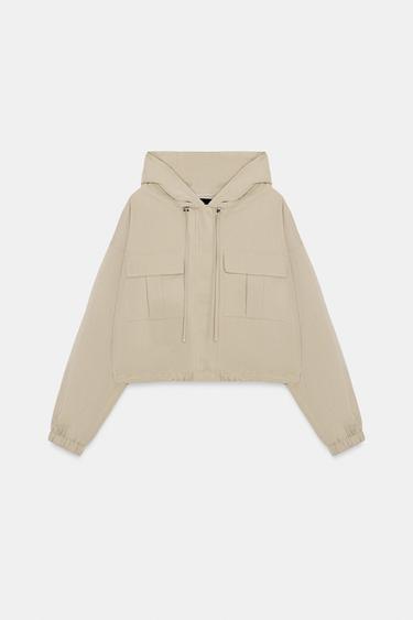 BALLOON JACKET WITH HOOD - Mid-ecru by Zara
