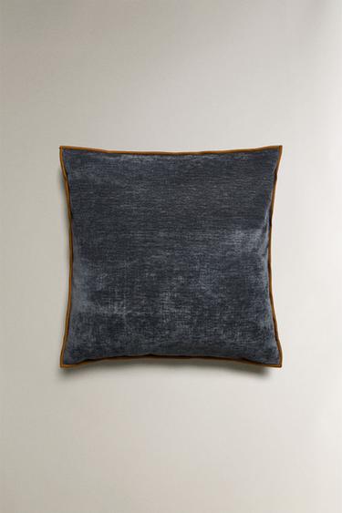Zara CHENILLE THROW PILLOW COVER - Blue / Gray - Image 0