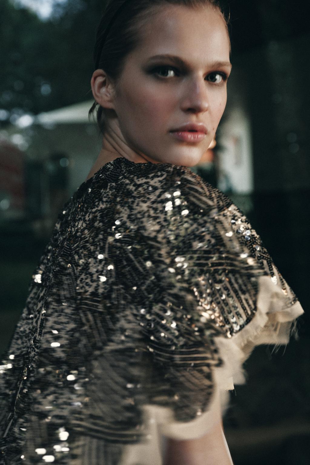 EMBROIDERED SEQUIN CAPE - image 2