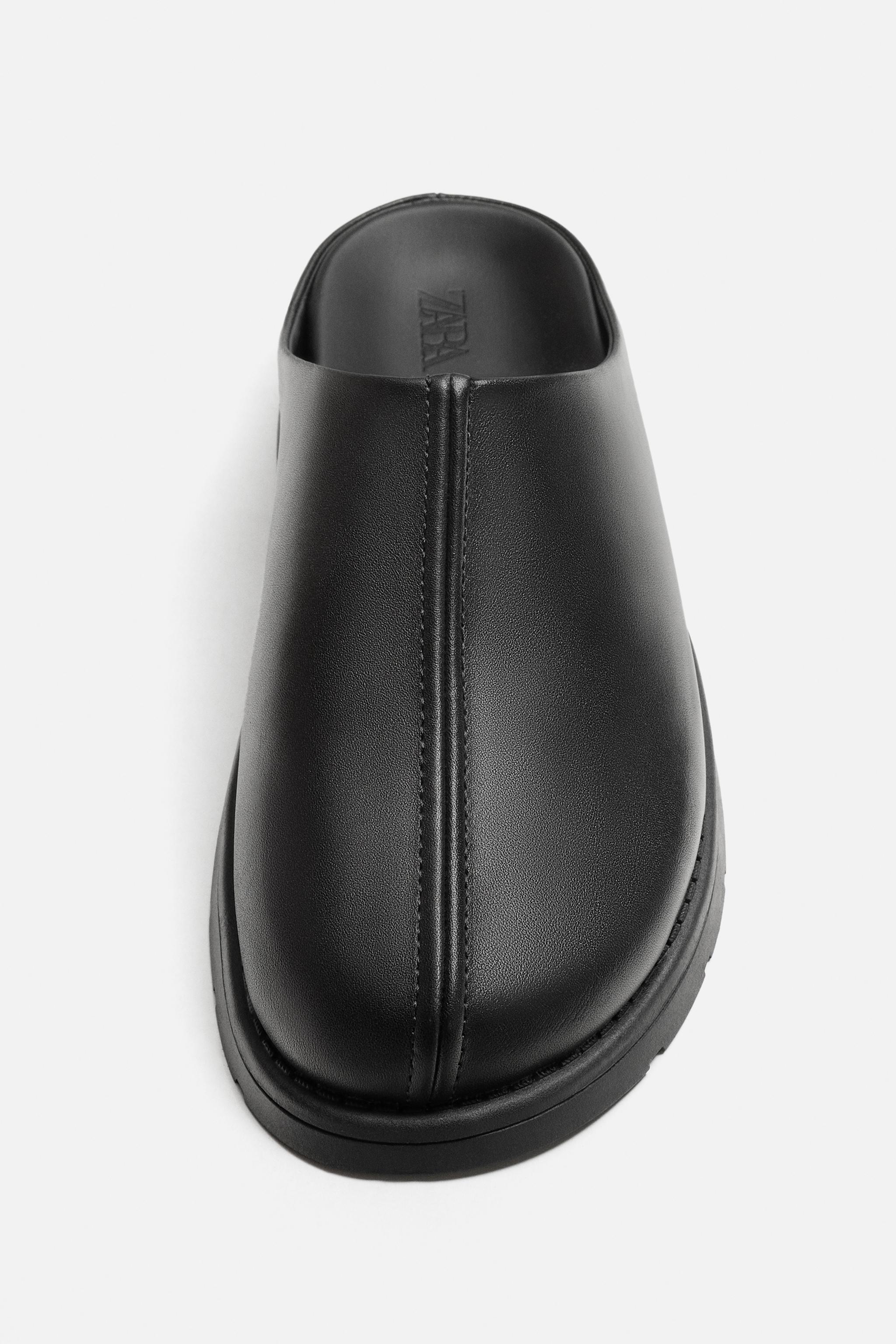 ZARA レザー クロッグサンダル - LIMITED EDITION 2783/520 LIMITED EDITION LEATHER CLOGS - Black | ZARA United States