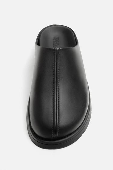 LEATHER CLOGS - Black by Zara - Image 4