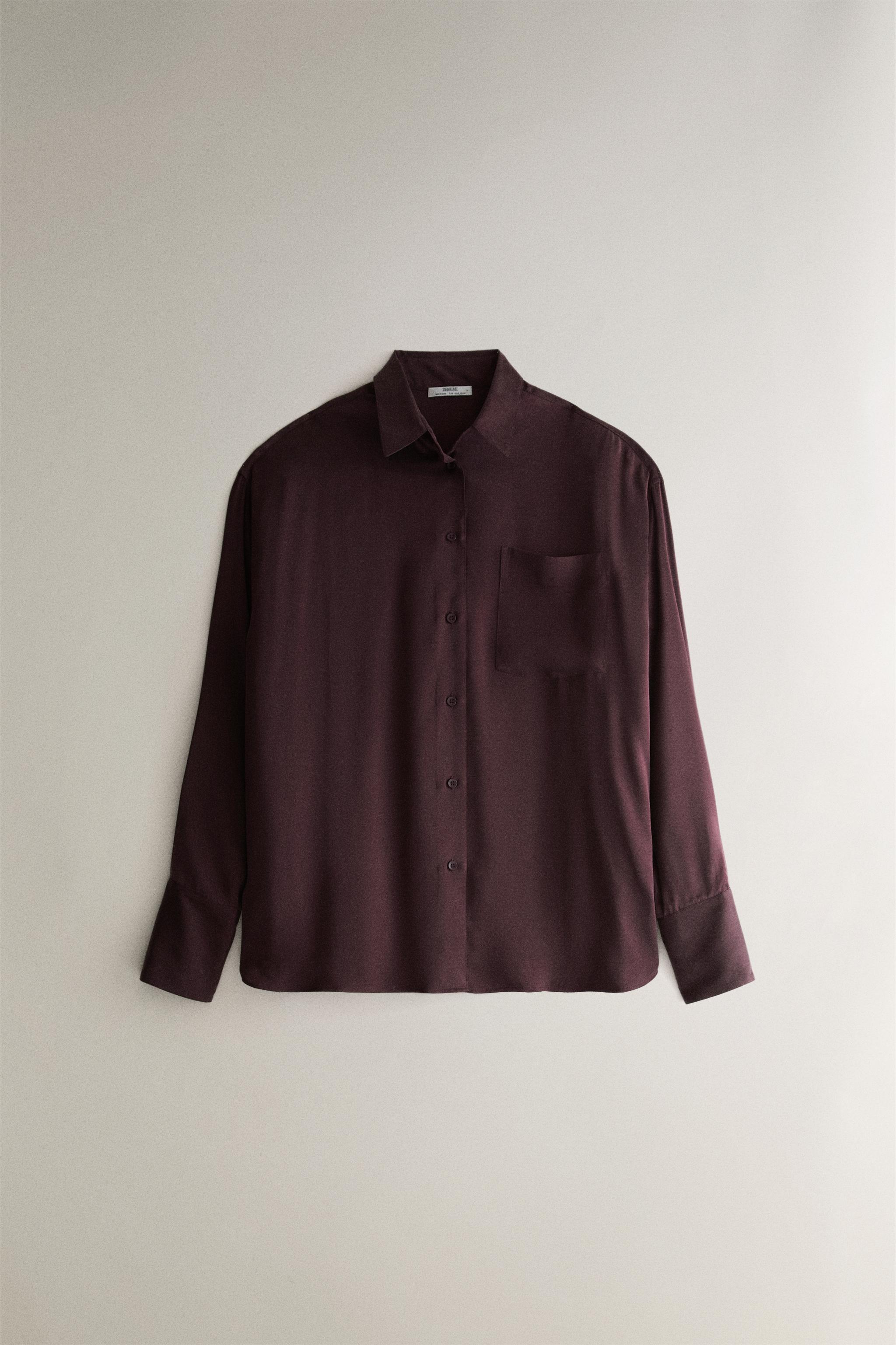 MULBERRY SILK SHIRT — Burgundy