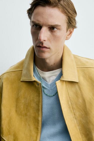 BLOUSON RELAXED EN DAIM - Jaune de Zara - Image 4