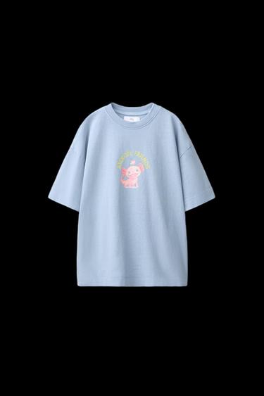 CAMISETA ESTAMPADO AXOLOTL - Azul de Zara - Imagen 0
