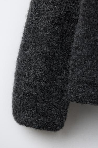 VELVET PETER PAN COLLAR CARDIGAN - Dark grey by Zara - Image 3