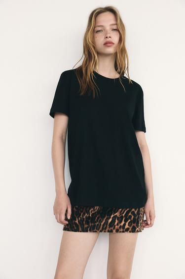 Zara ANIMAL PRINT VELVET MINI SKIRT - Leopard