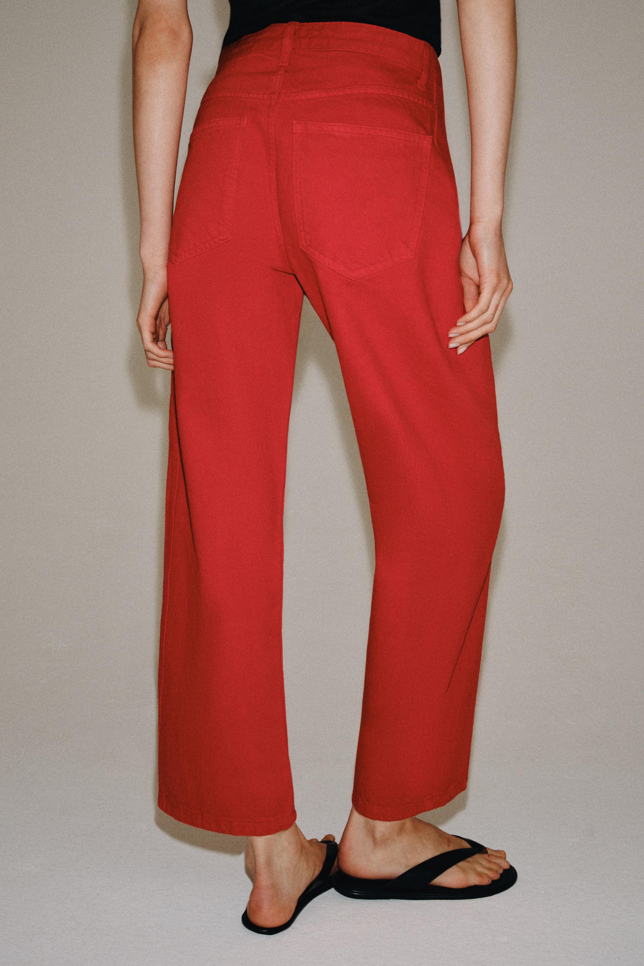 Zara ZW COLLECTION RELAXED FIT ORTA BEL JEAN görsel 3