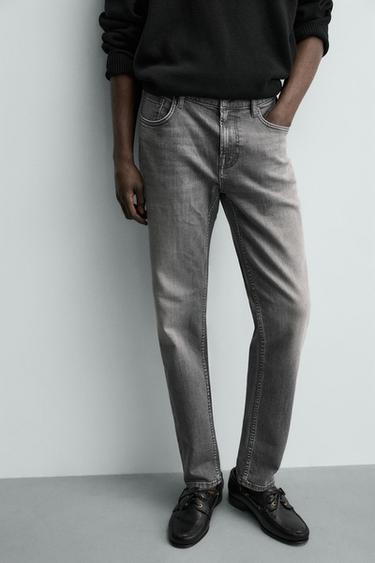 BASIC SLIM FIT JEANS - Light grey by Zara - Image 4