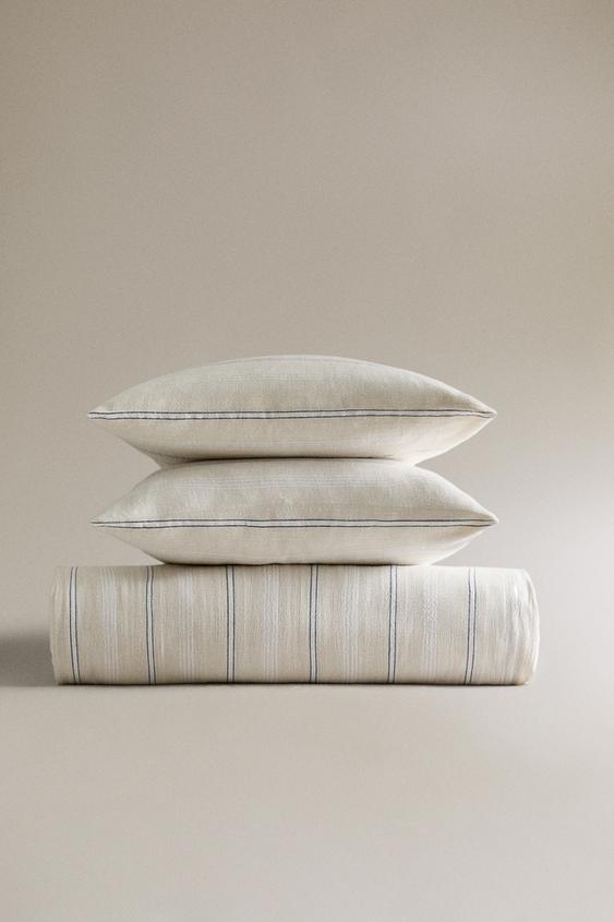 STRIPED DYED THREAD BED LINEN ZARA Turkey