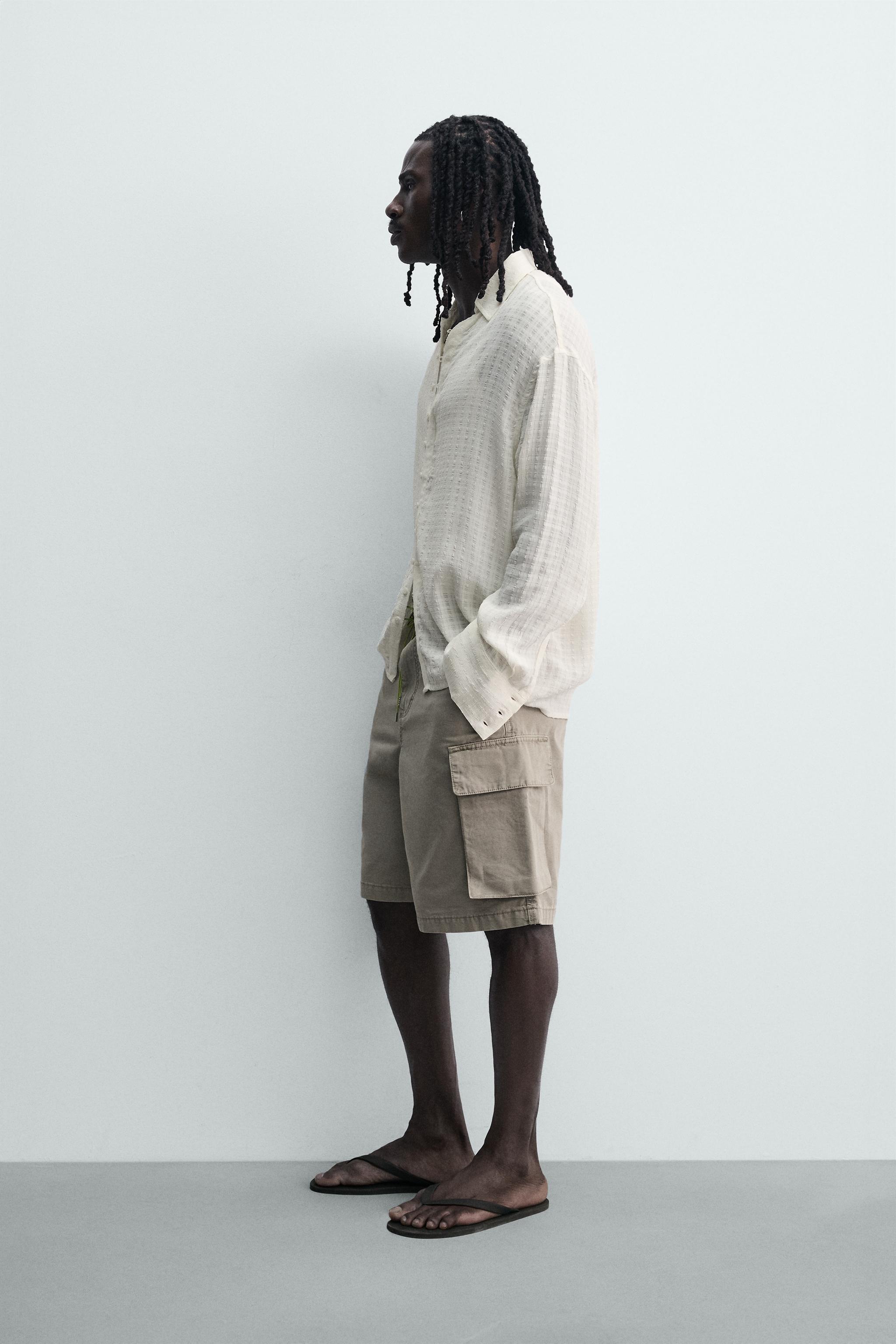 FLOWY TEXTURED JACQUARD SHIRT - White | ZARA United States