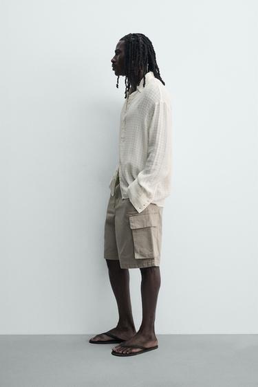 TEXTURED FLOWING JACQUARD SHIRT - White by Zara - Image 3