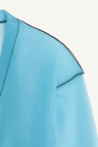 LIMITED EDITION SEMI-SHEER CARDIGAN - Aquamarine by Zara - Image 9