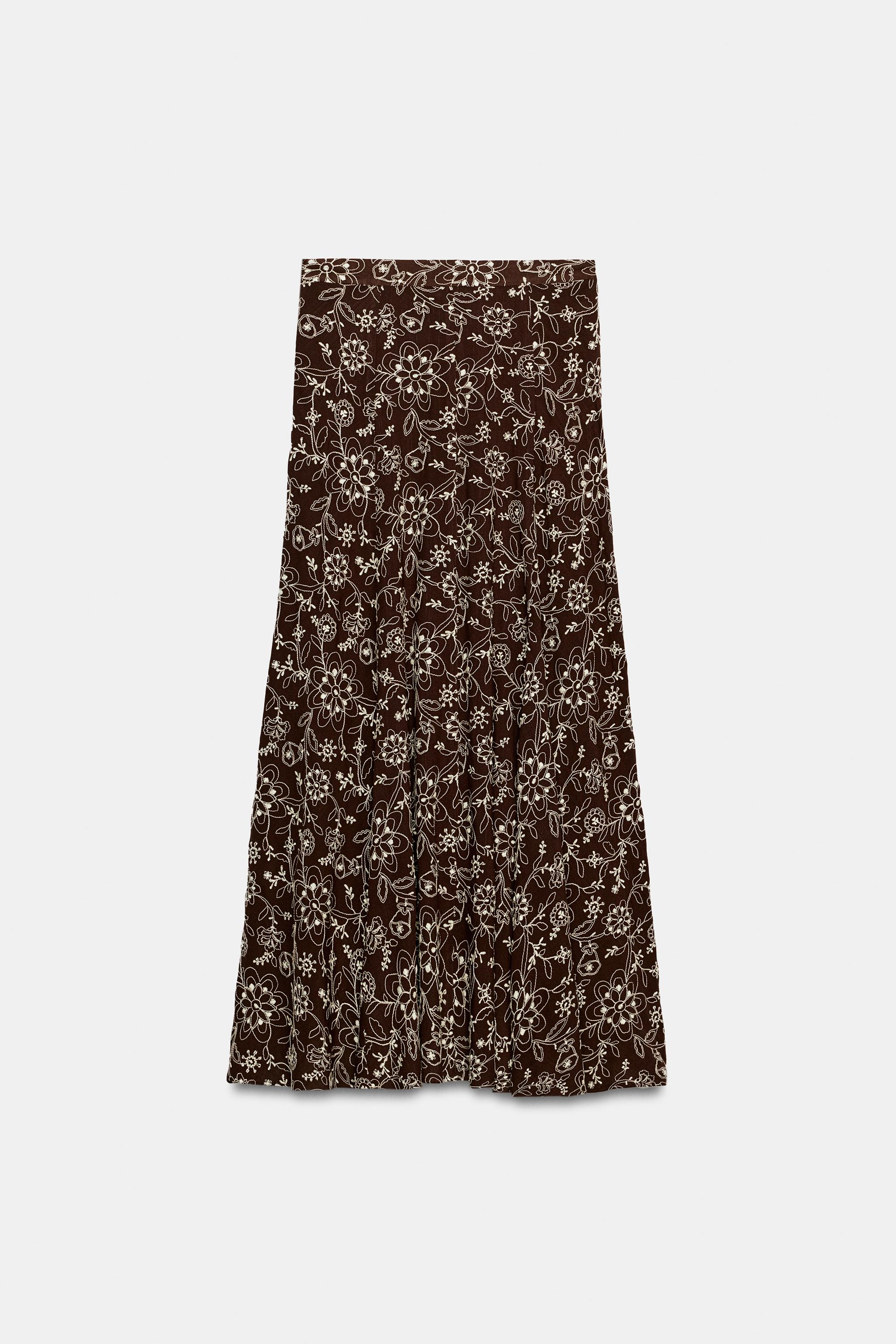EMBROIDERED MIDI SKIRT