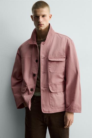 RELAXED FIT WASHED JACKET - Pink by Zara - Image 4