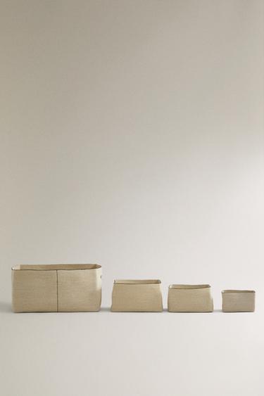 CESTA QUADRATA LINEA - Beige chiaro di Zara