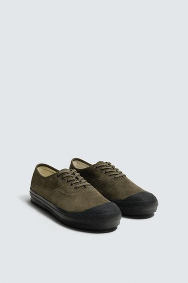 LEATHER LIMITED EDITION TRAINERS - Green by Zara