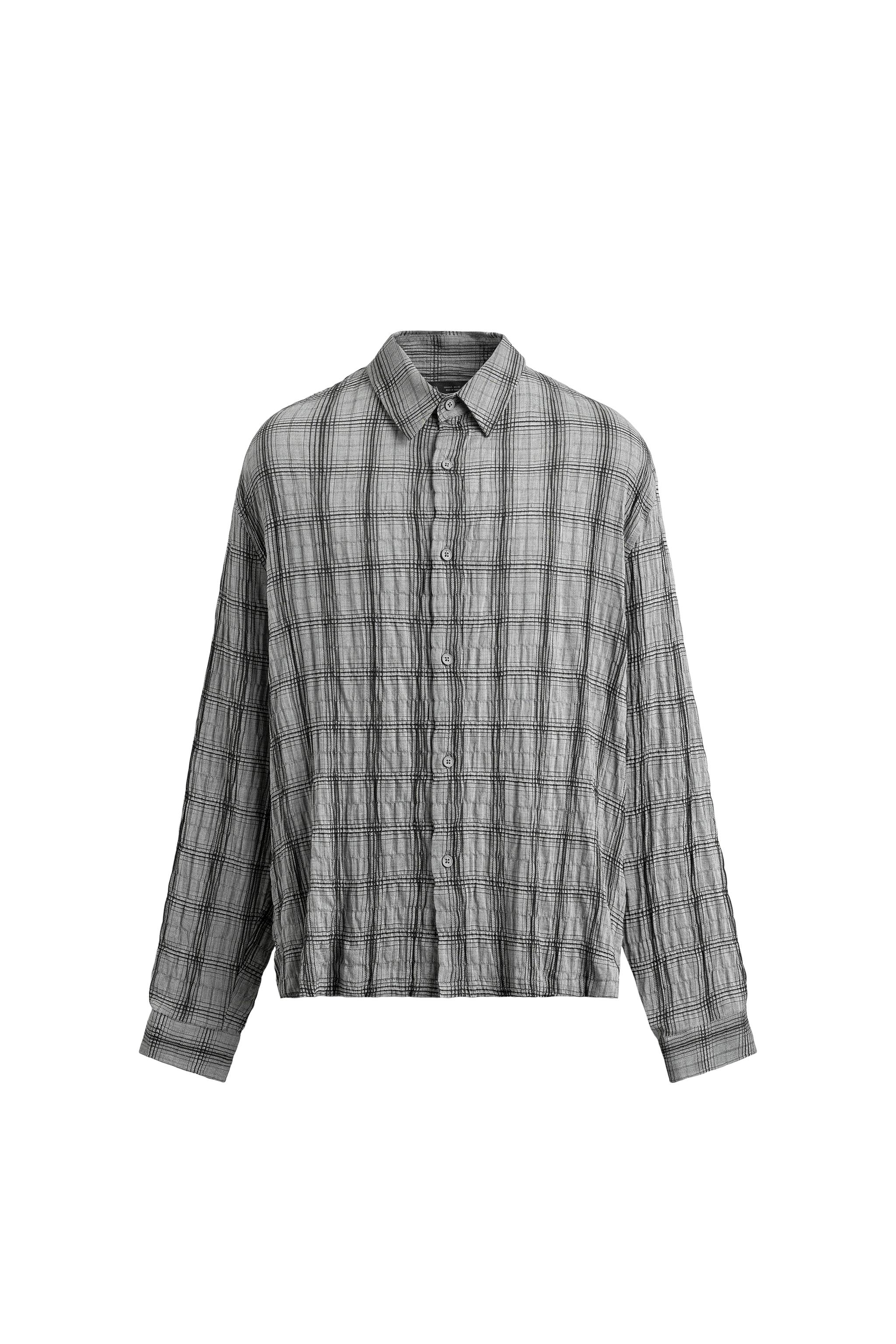 KABARTMA DESENLİ KARELİ GÖMLEK