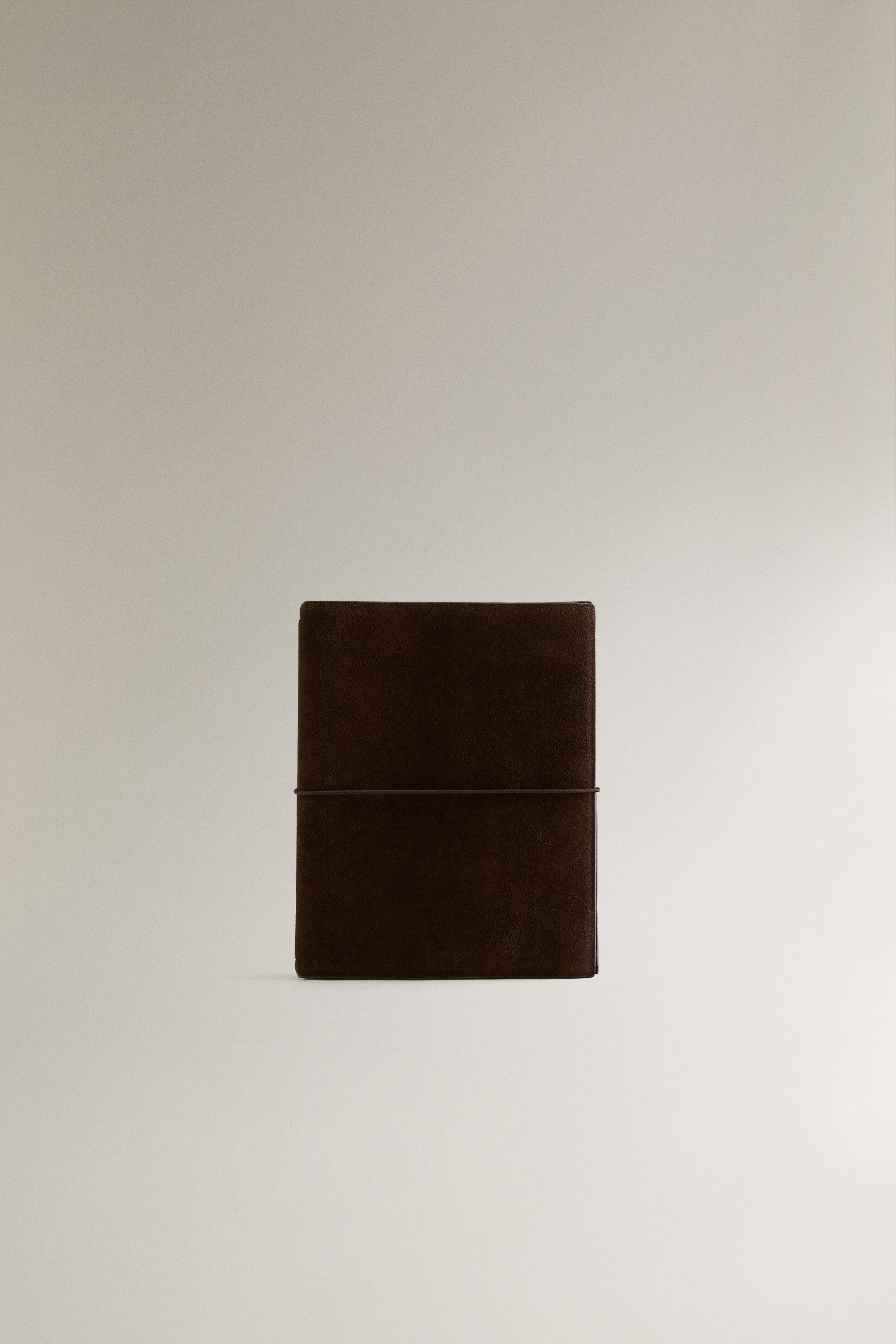SUEDE LEATHER BOOK COVER — Brown