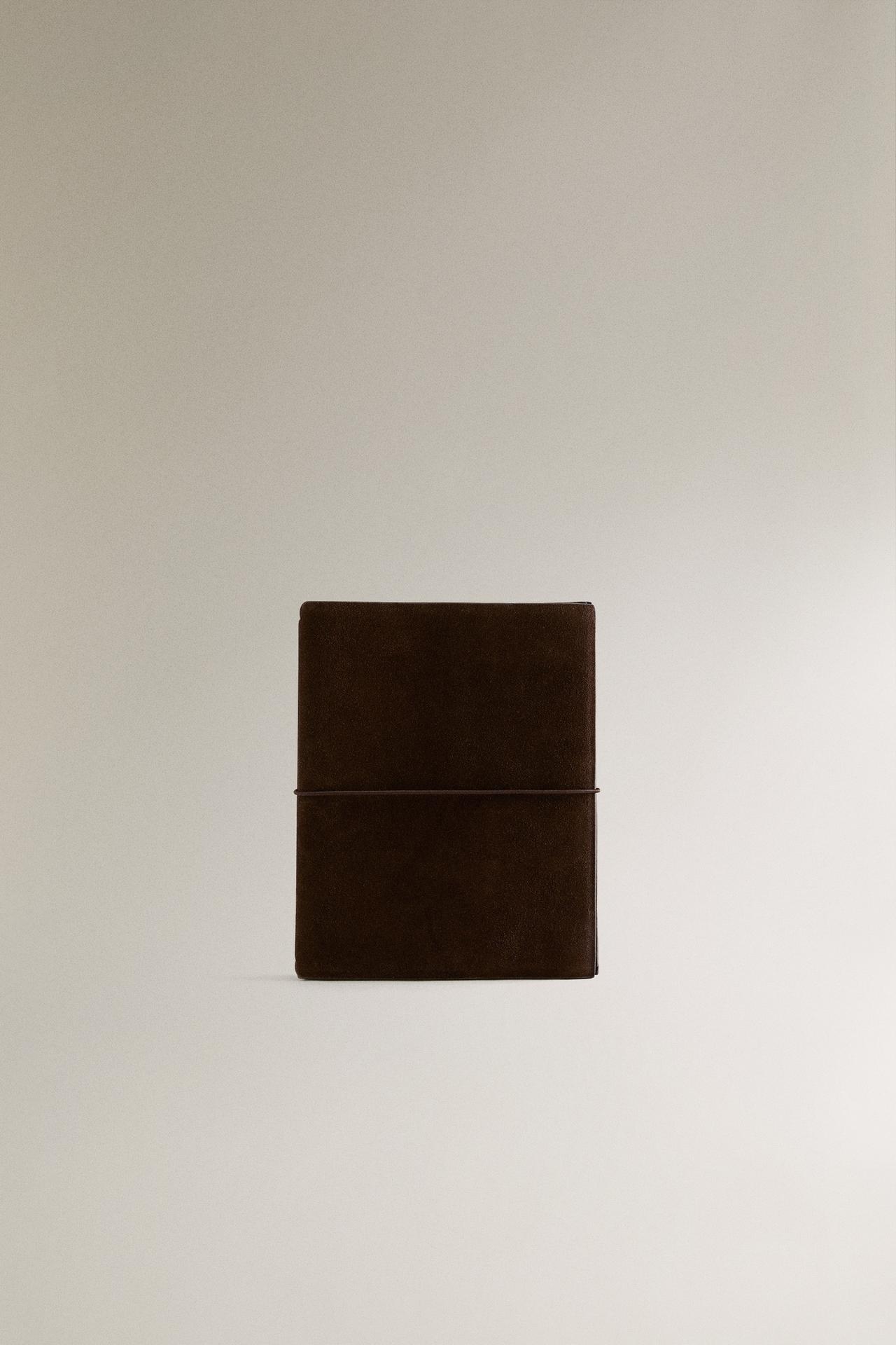 SUEDE LEATHER BOOK COVER — Brown