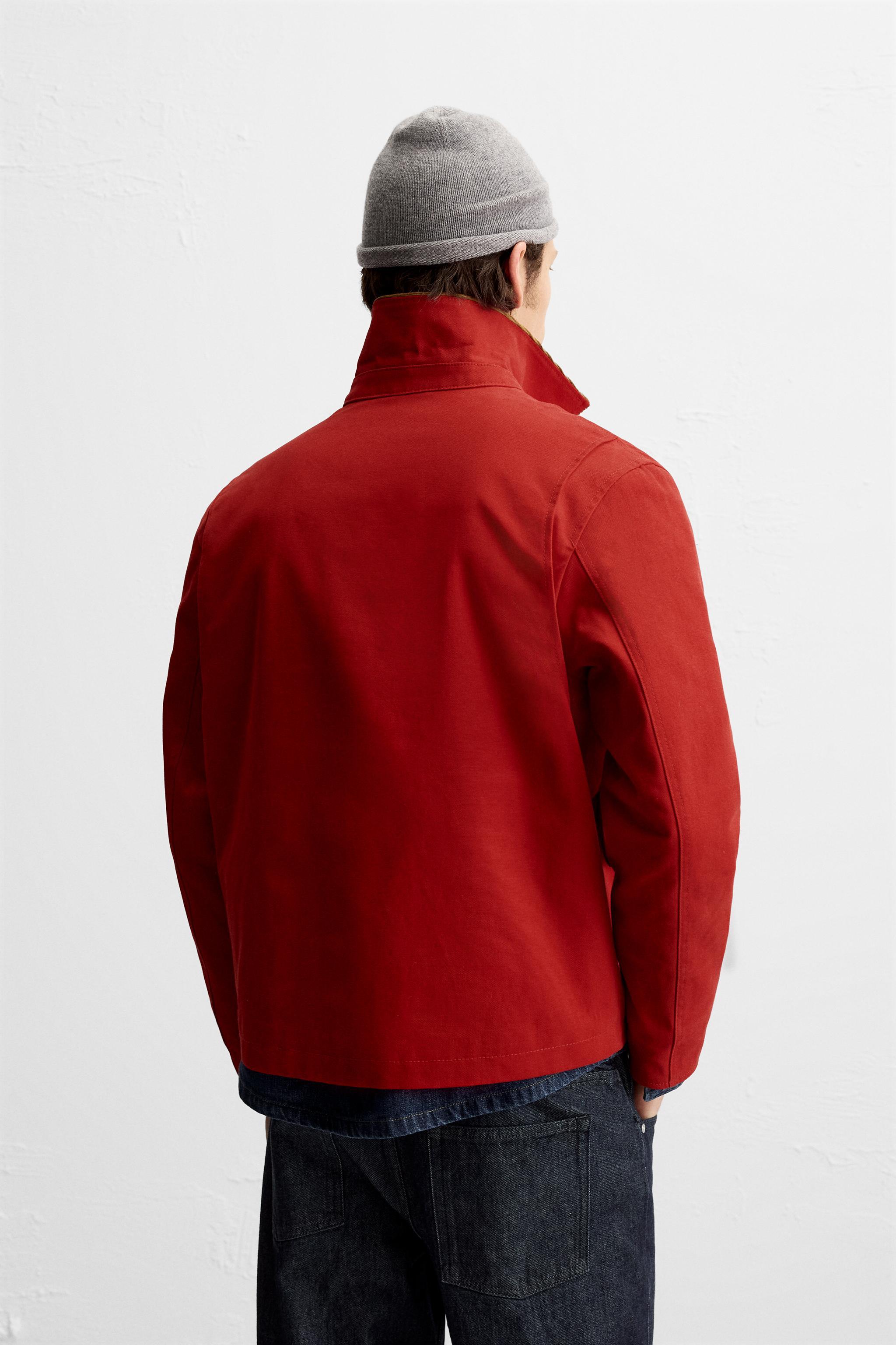 JACKET WITH CONTRAST COLLAR - Red | ZARA New Zealand