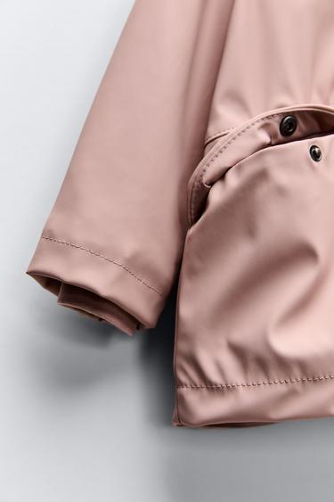 LINED HOODED RAINCOAT - Pink by Zara - Image 3