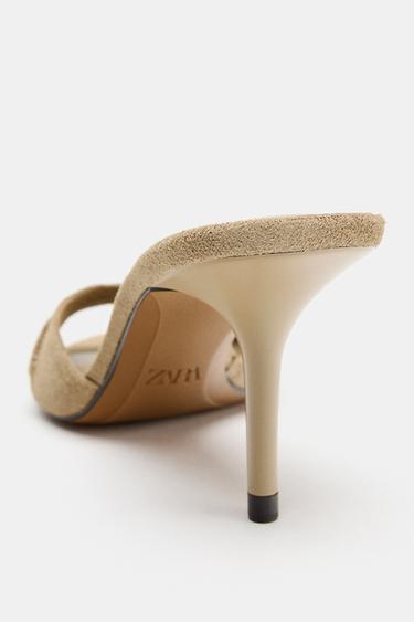 LEATHER HIGH-HEEL SANDALS - Sand Brown by Zara - Image 5