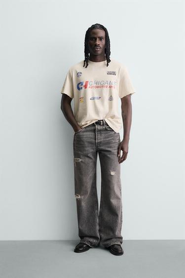 ΜΠΛΟΥΖΑ ΜΕ ΞΕΒΑΜΜΑ ΚΑΙ ΓΡΑΦΙΚΑ - Σπασμένο λευκό του Zara - Εικόνα 0